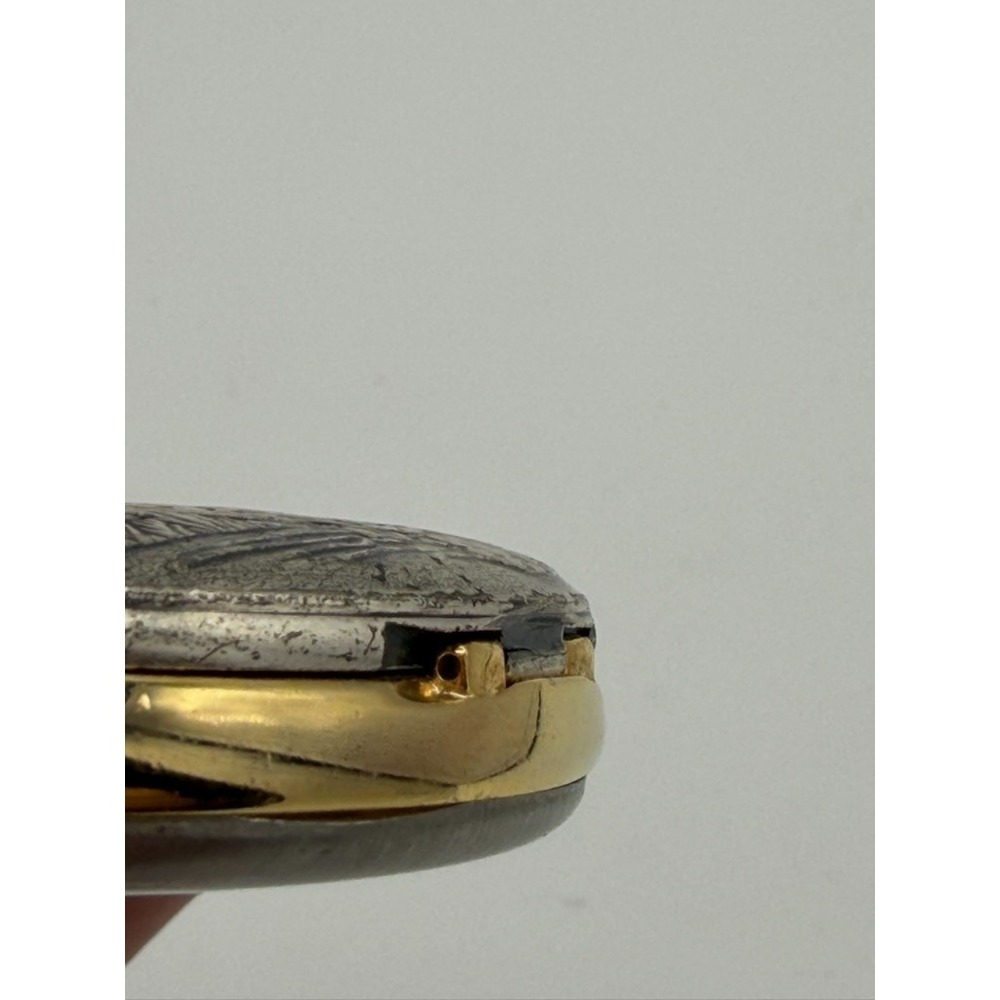 Puritan Quartz Pocket Watch Fishing Scene Hunter Case Working Japan Movement - Picture 7 of 7
